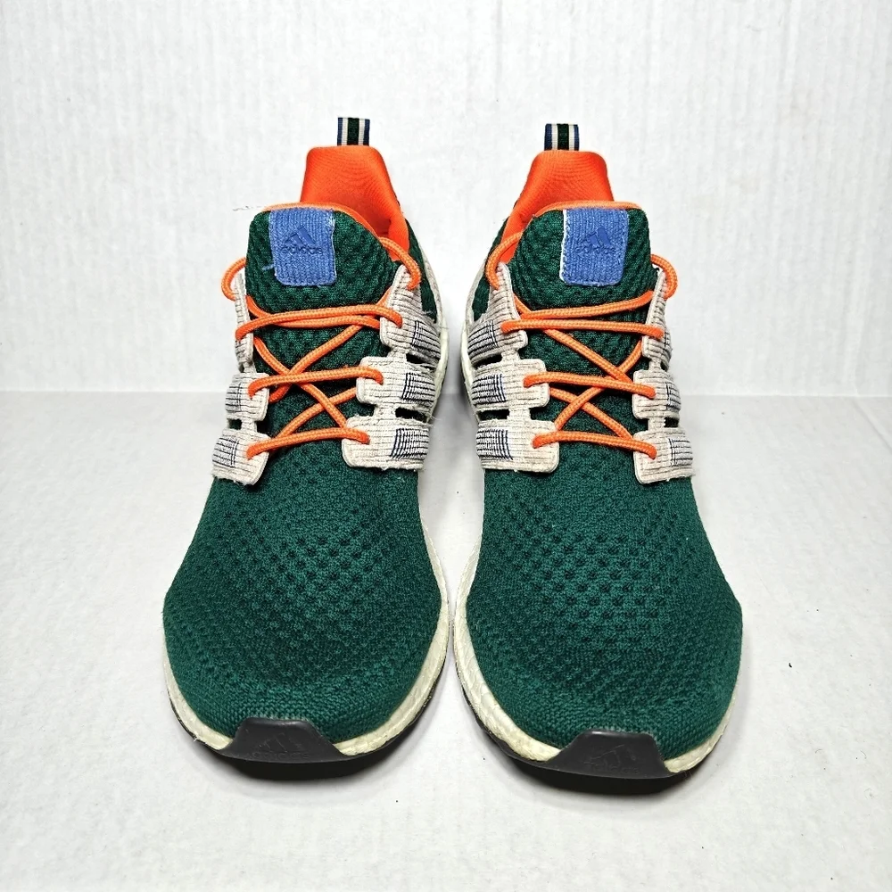Adidas Ultraboost 1.0 Xmas Collegiate Green/Taupe/Orange Knit Sneakers Men's 10